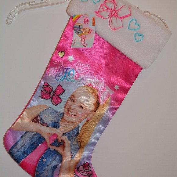 Nickelodeon Other - 19" Jojo Siwa Pink Satin Character Graphic Christmas Stocking Embroidered Fleece